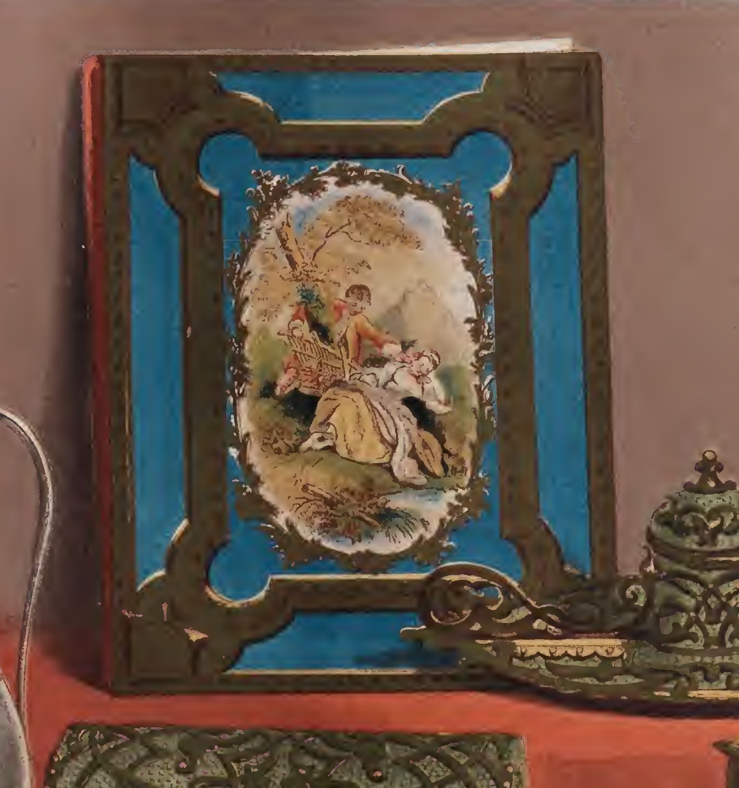 Framed ornament with a painted central panel in Leuchars Plate 104