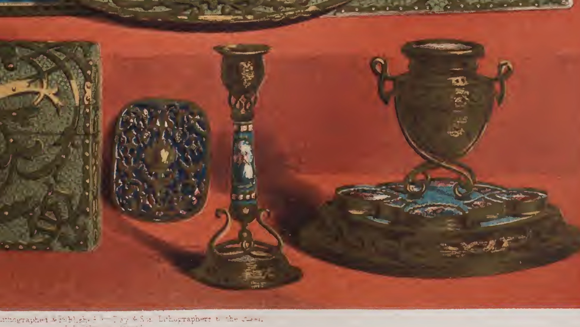 Four smaller ornamented objects in a detail from Leuchars Plate 104