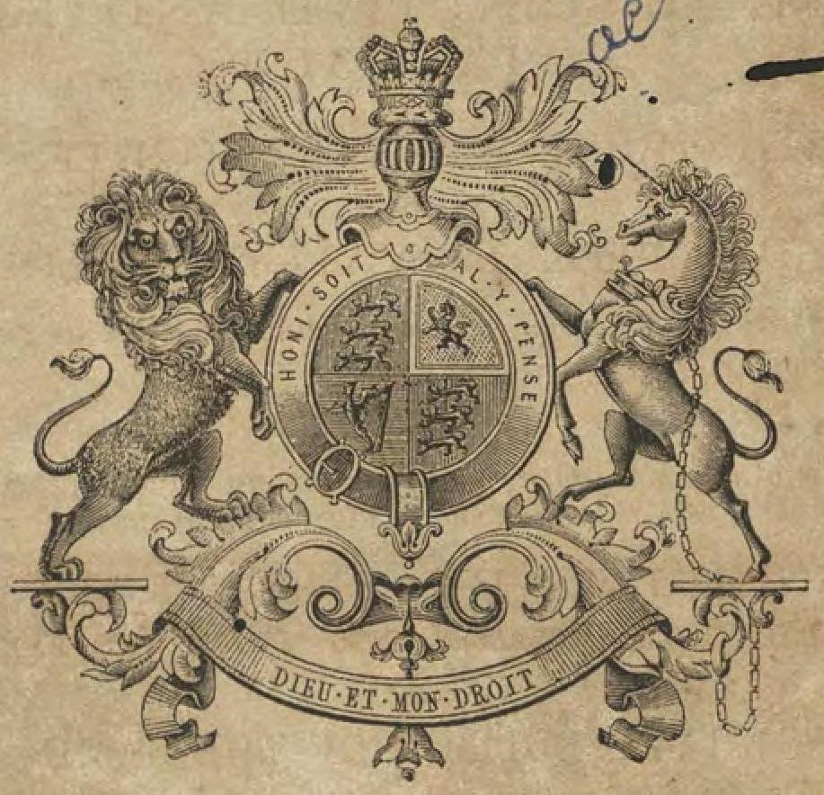 Royal arms device printed in the official catalogue of the Great Exhibition of 1851.